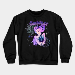 Zodiac Aries Goddess Queen Horoscope Crewneck Sweatshirt